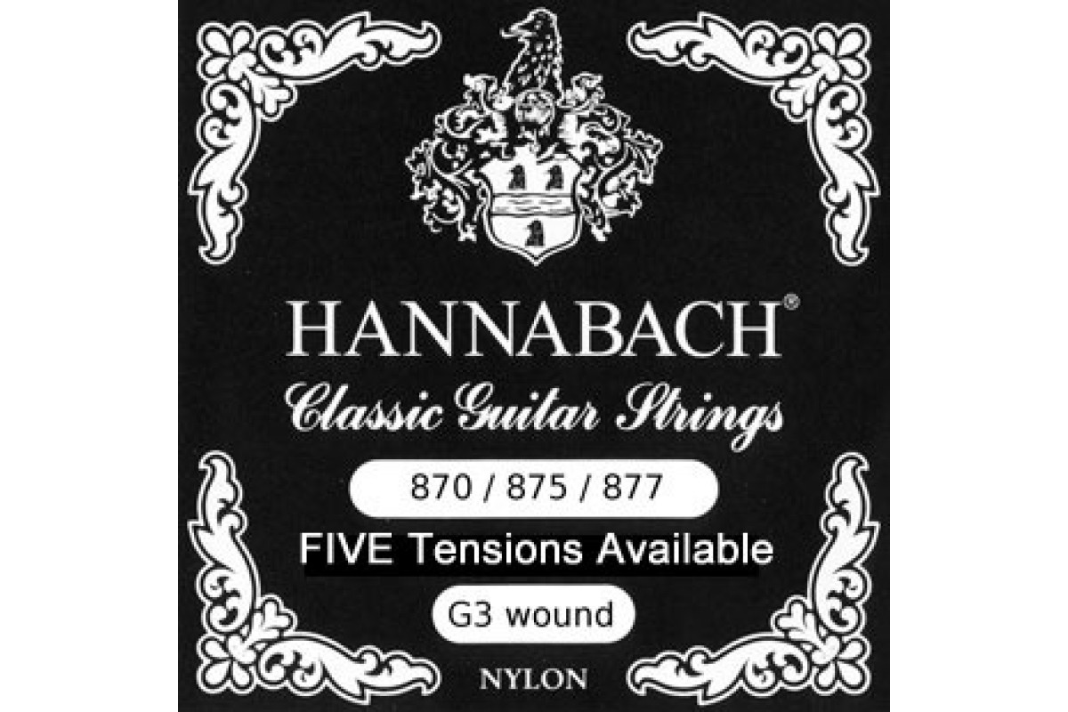 HANNABACH STRINGS FOR CLASSIC GUITAR G/3 NYLON WOUND chrome 875HT струна для классической гитары