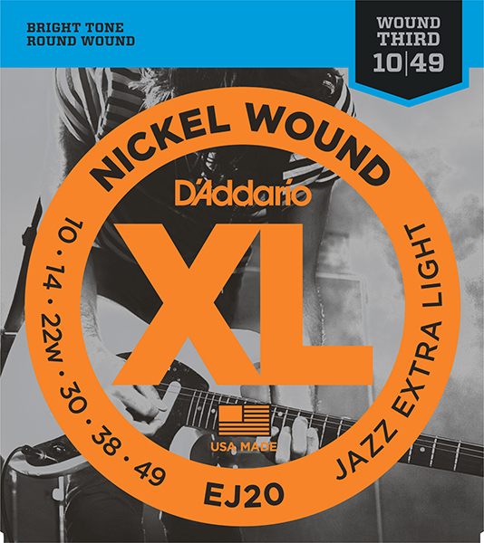 EJ20 XL NICKEL WOUND Струны для электрогитары Jazz Extra-Light 10-49 D`Addario