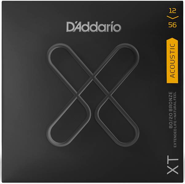 XTABR1256 XT Комплект струн для акустической гитары, бронза 80/20, 12-56, с покрытием, D'Addario