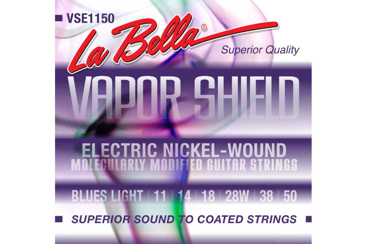 La Bella VSE1150 Vapor Shield Electric Blues Light 11-50 струны для электрогитары с защитной обработкой