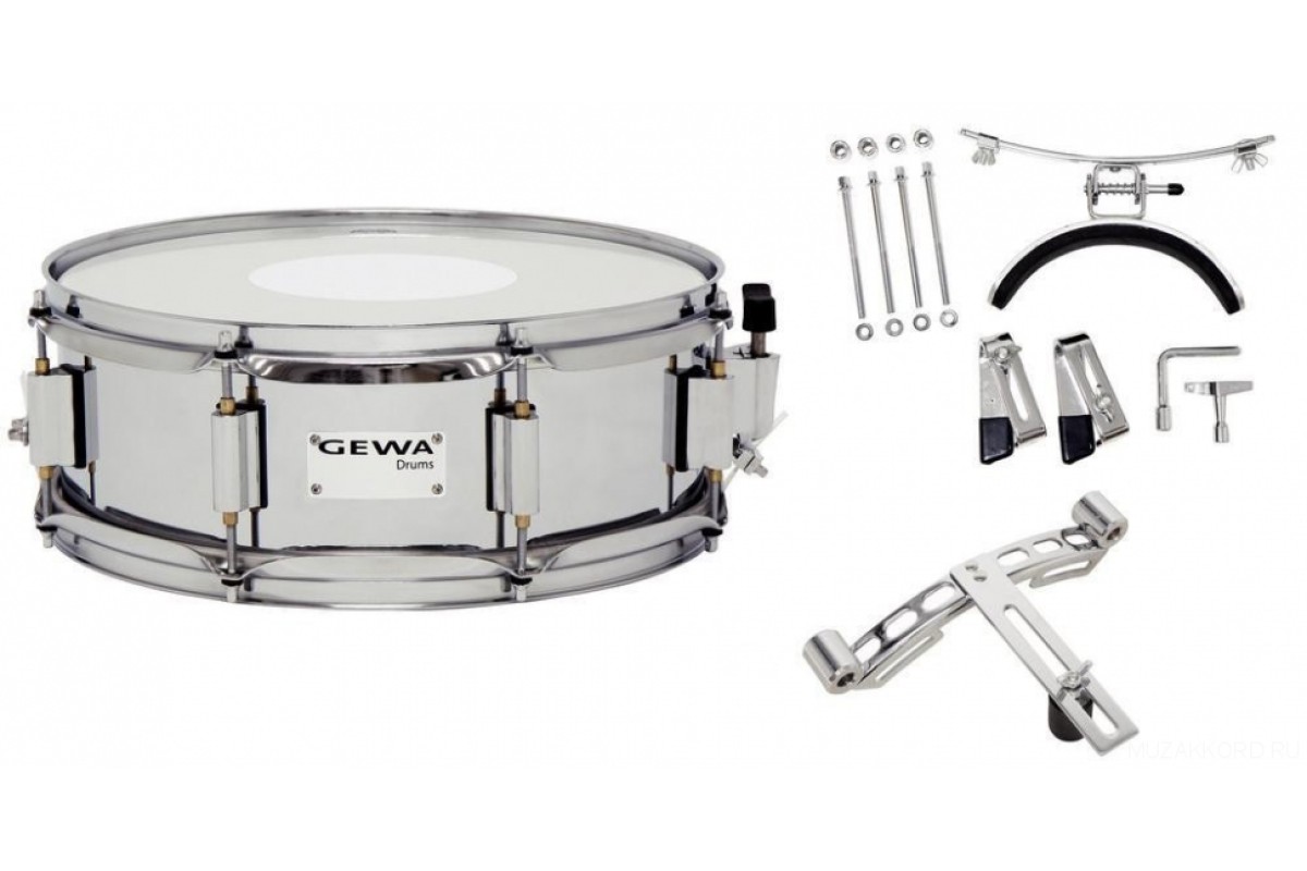 GEWA Marching Small Drum Steel Chrome HW SH 14x5.5" маршевый малый барабан 14x5,5