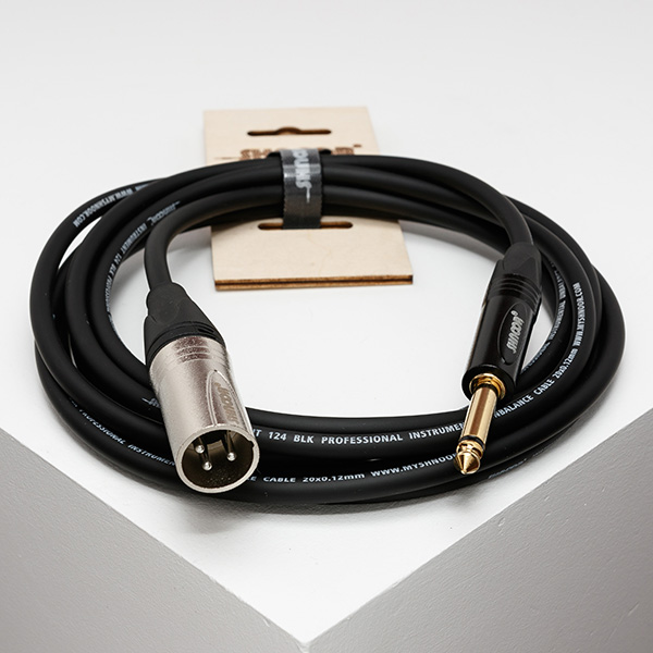 IC124-XMJM-0,15m Кабель инструментальный, XLRM-6.35мм моно, 0.15м, SHNOOR