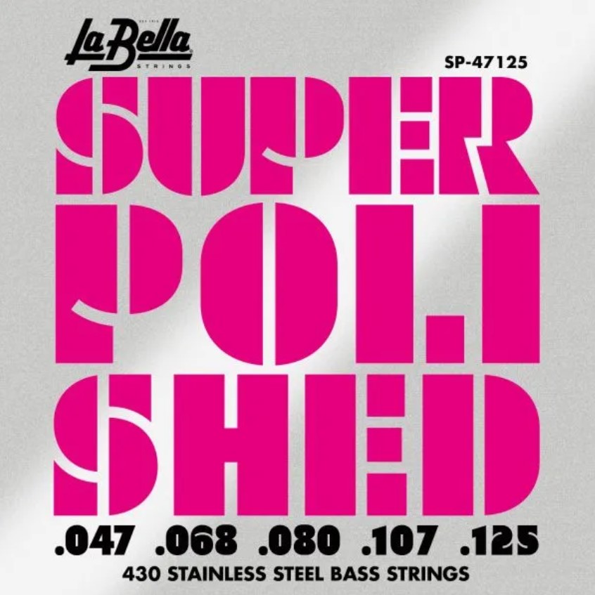 SP-47125 Super Polished Комплект струн для 5-струнной бас-гитары, сталь, 47-125, La Bella