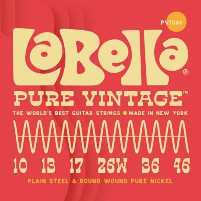 PV1046 Pure Vintage Комплект струн для электрогитары, никель, 10-46, La Bella