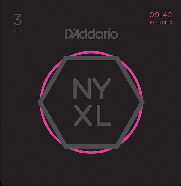 NYXL0942-3P NYXL 3 Комплекта струн для электрогитары, Super Light, 09-42, D'Addario