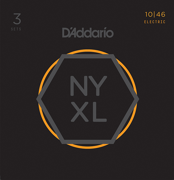 NYXL1046-3P NYXL 3 Комплекта струн для электрогитары, Regular Light, 10-46, D'Addario