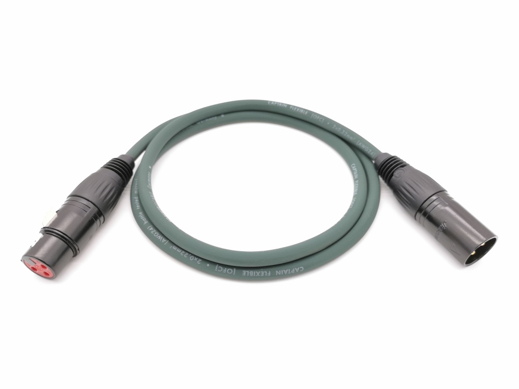 E1-XLR-M-F-0100-10 Кабель микрофонный (балансный), оливковый, 1м, ZZcable