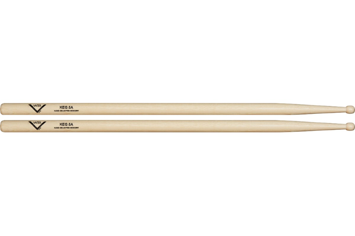 VATER VHK5AW Keg 5A барабанные палочки, материал: орех, L=16"" (40.64см), D=.570"" (1.45см), деревянная головка.