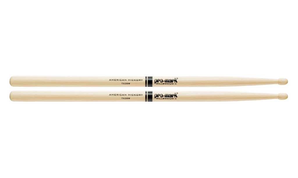 TX2BW 2B Барабанные палочки, орех гикори, деревянный наконечник, ProMark