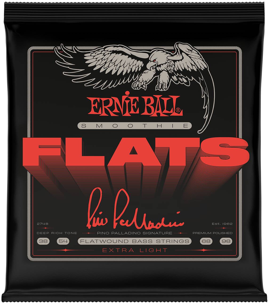 ERNIE BALL 2748 Pino Palladino Smoothie Flats Extra Light 38-98 - Струны для бас-гитары