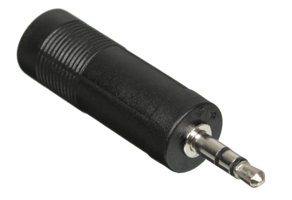 00-00032069 Переходник Jack 3.5мм(m)-Jack 6.3мм(f) черный, GoPower