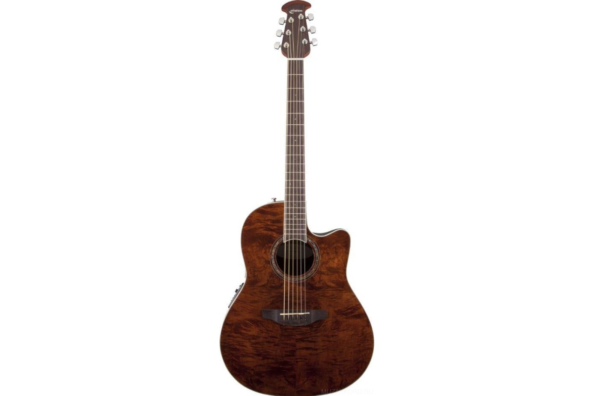 Ovation CS24P-NBM Celebrity Standard Plus Mid Cutaway Nutmeg Burled Maple электроакустическая гитара с вырезом
