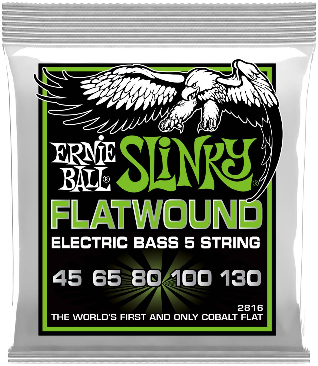ERNIE BALL 2816 Flatwound Slinky Regular 45-130 - Струны для бас-гитары 5 струнной