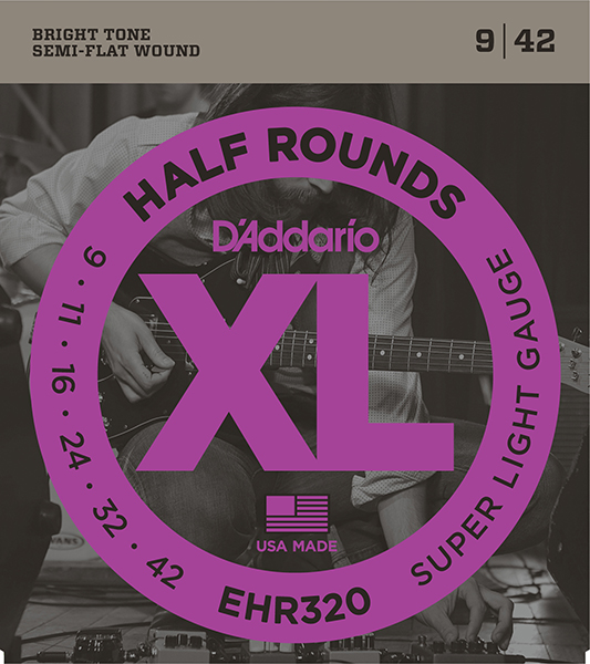 EHR320 Half Round Комплект струн для электрогитары, Super Light, 9-42, D'Addario