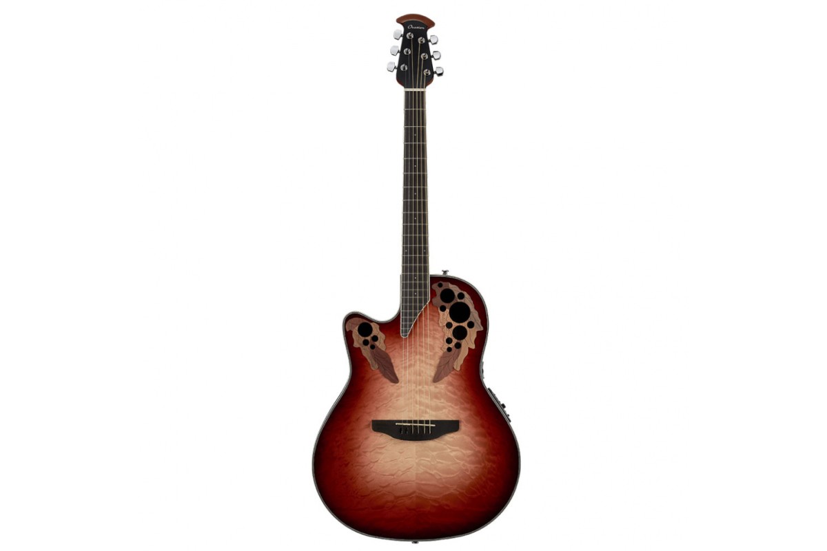 OVATION CE44LX-1R Celebrity Elite Plus Mid Cutaway Ruby Burst гитара электроакустическая леворукая