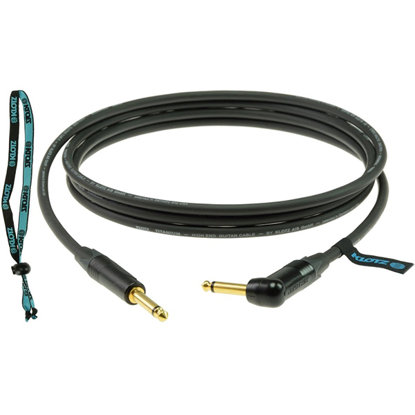 TI-0300PR Titanium Кабель инструментальный, 3м, прямой/угловой, Klotz