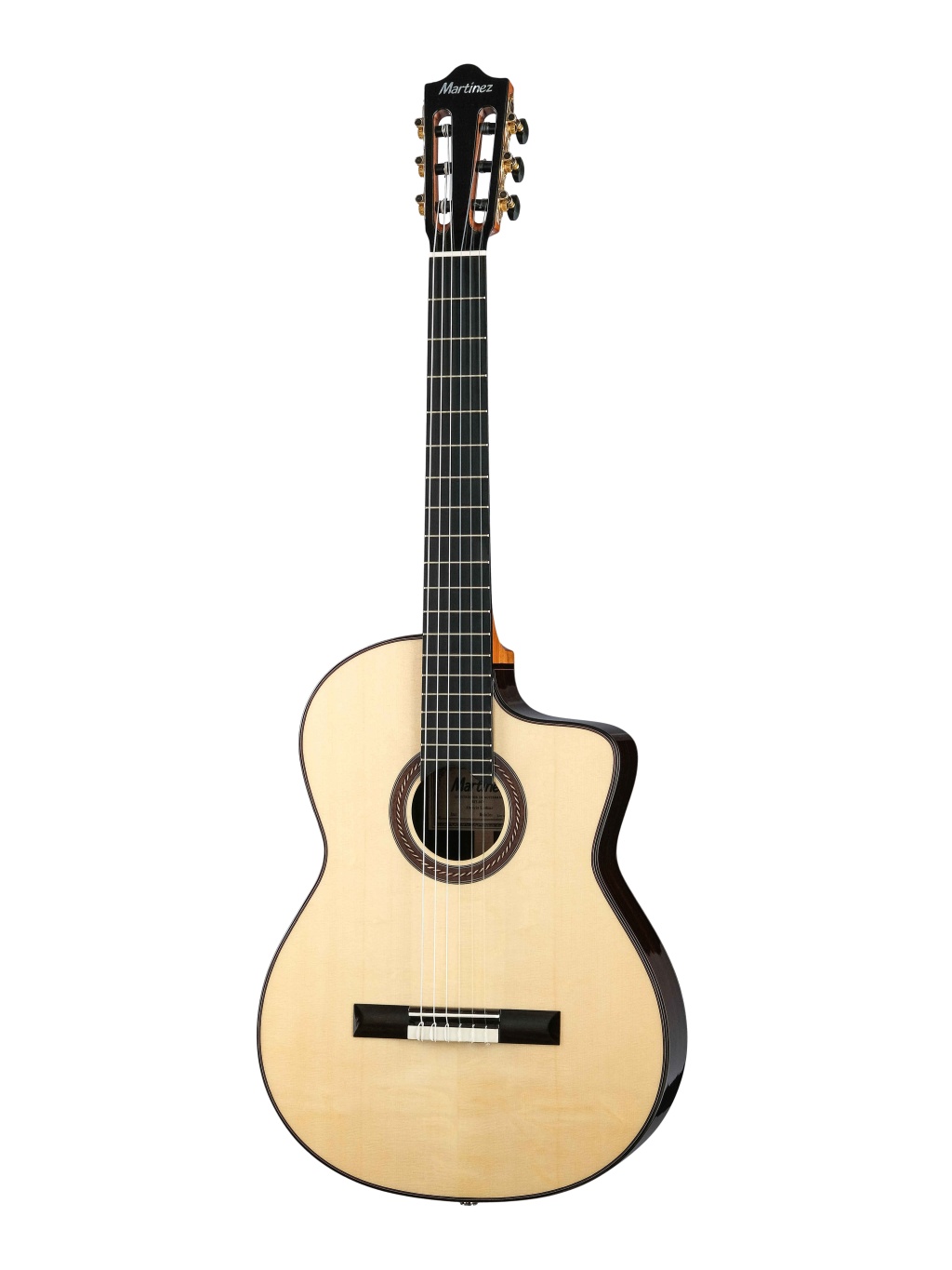 Almeria-Luthier-Rosewood Классическая гитара со звукоснимателем, с вырезом, Martinez