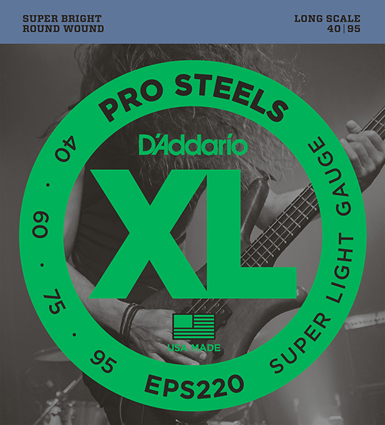 EPS220 ProSteels Комплект струн для бас-гитары, Super Light, 40-95, D'Addario