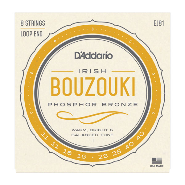 EJ81 Комплект струн для ирландского бузуки, фосфорная бронза, 11-40, D'Addario