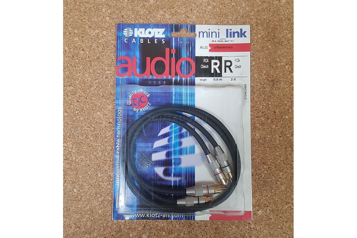KLOTZ ALG-0,6 CC Unbalanced аудиокабель (2шт) RCA - RCA (0,6м)