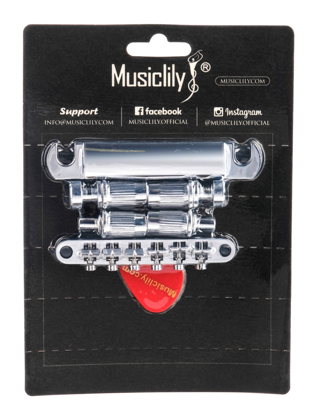 M203-M205 Бридж Tune-O-Matic со стоп-баром для Gibson Les Paul, хром, Musiclily