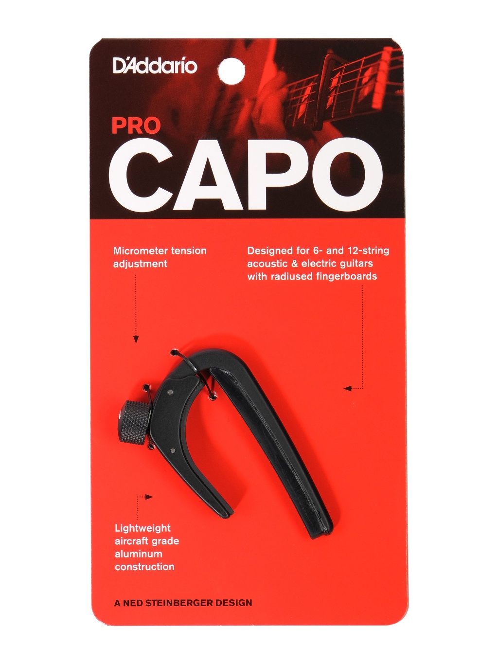 PW-CP-02 NS Capo Каподастр для гитары, черный Planet Waves