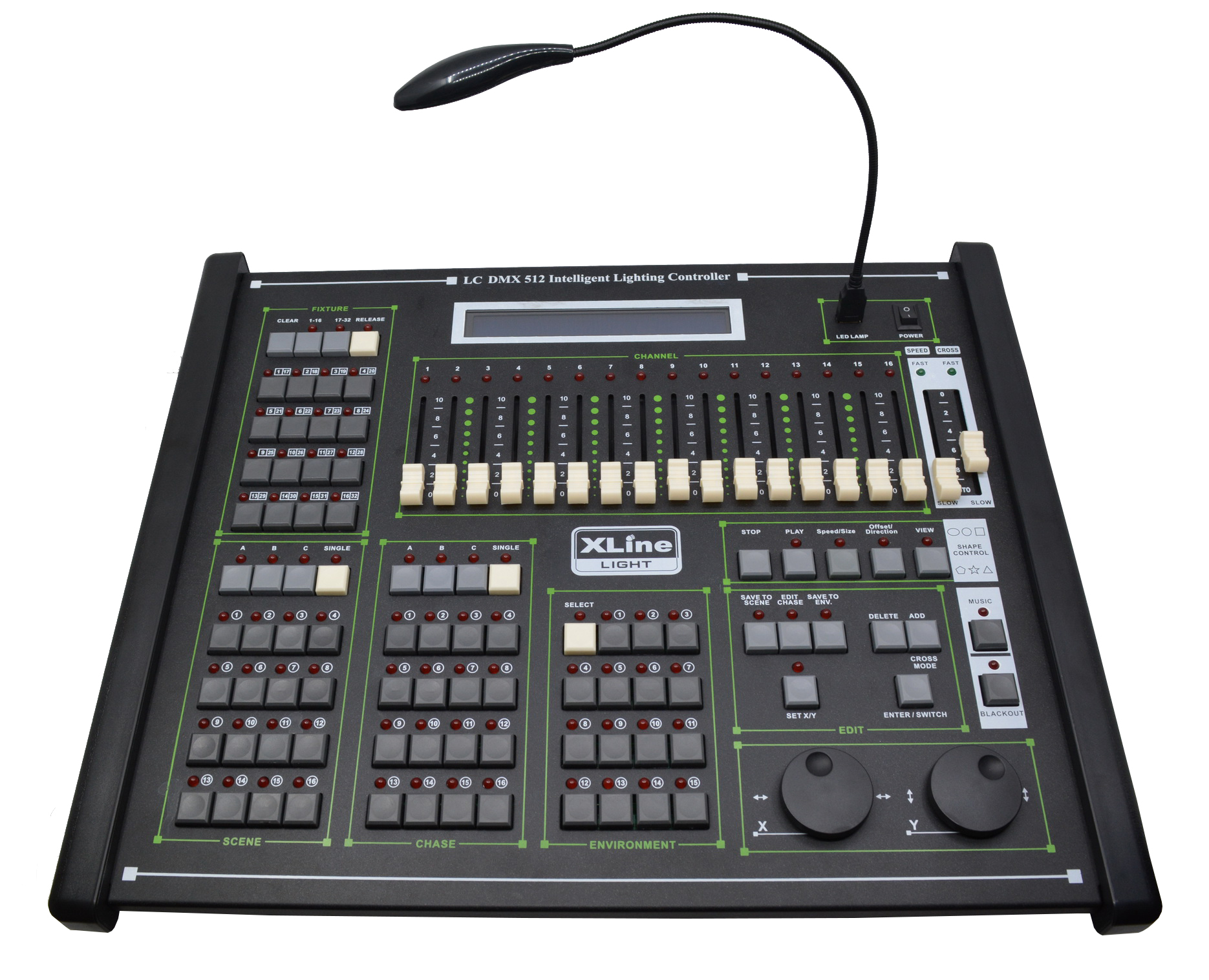 XLINE Light LC DMX-512 Контроллер DMX, 512 каналов XLINE Light LC DMX-512 Контроллер DMX, 512 каналов