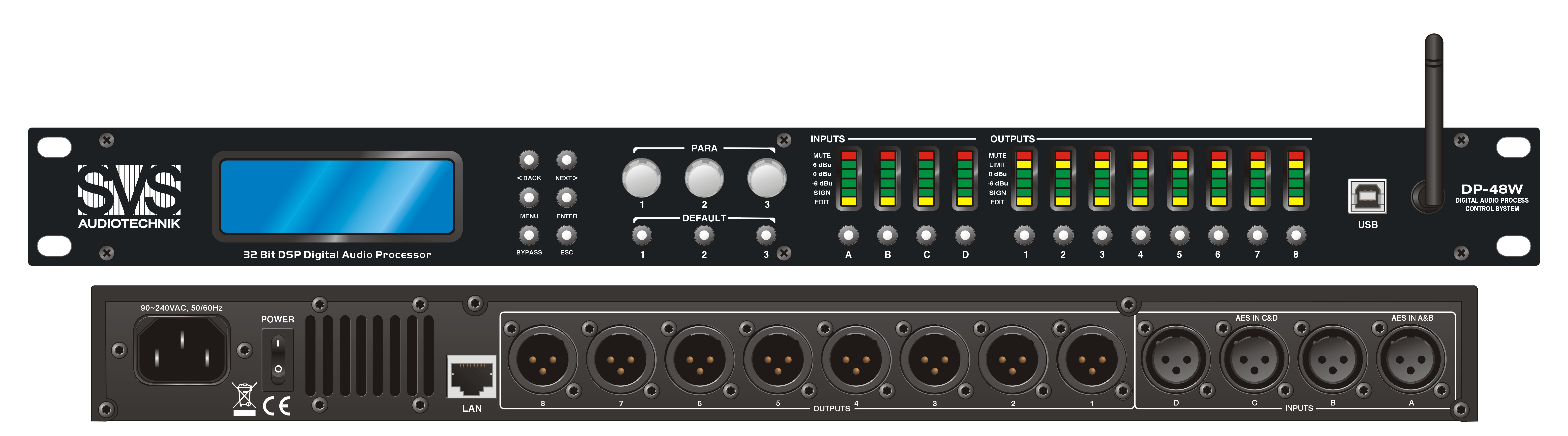 SVS Audiotechnik DP-48W Цифровой процессор: 4 входа 8 выходов