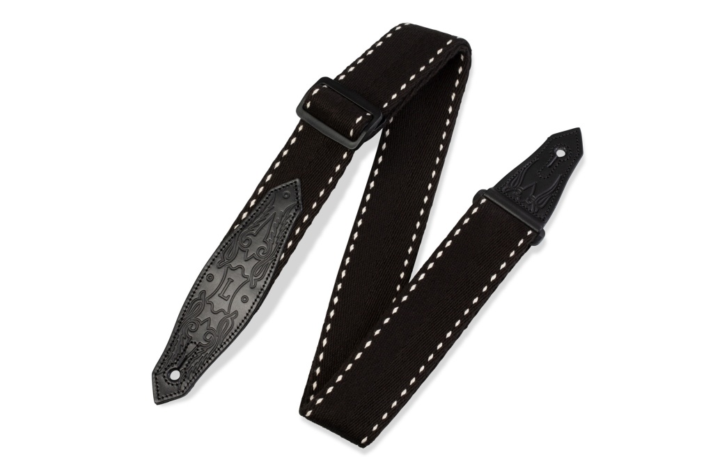 MSSC80-BLK Country/Western Series Ремень для гитары, хлопок, черный, Levy's MSSC80-BLK Country/Western Series Ремень для гитары, хлопок, черный, Levy's