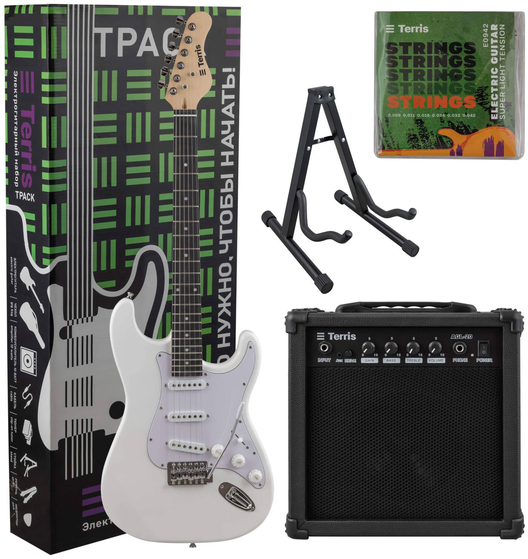 TERRIS TPACK-TST-045 WH - Электрогитара в наборе