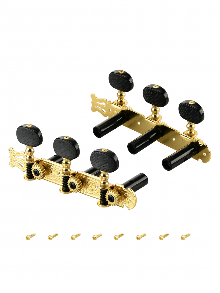 Колки на планке для классической гитары GS006GD-KBS032BK-S08 Колки на планке для классической гитары GS006GD-KBS032BK-S08