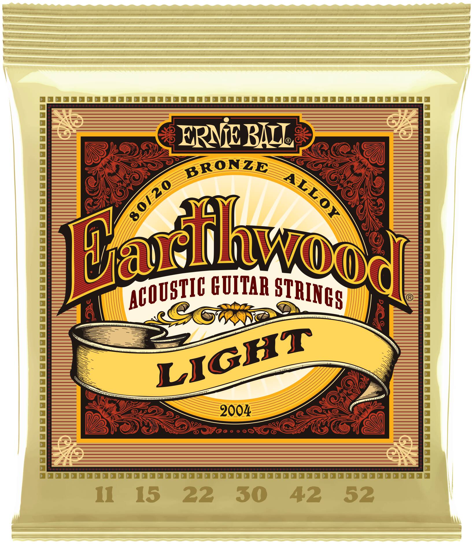 ERNIE BALL 2004 Earthwood 80/20 Bronze Light 11-52 - Струны для акустической гитары