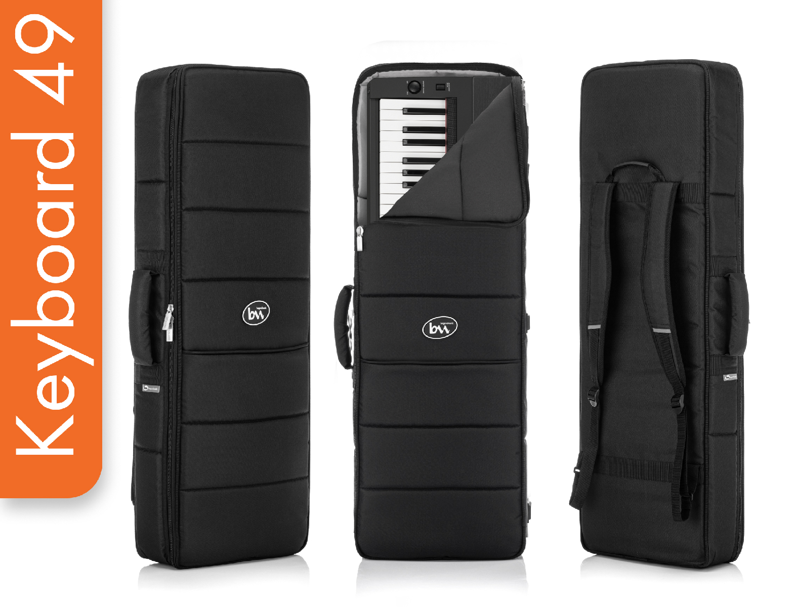 BM1093 Keyboard 49 Casual Чехол для клавишных инструментов, черный, BAG&music BM1093 Keyboard 49 Casual Чехол для клавишных инструментов, черный, BAG&music — фото 3