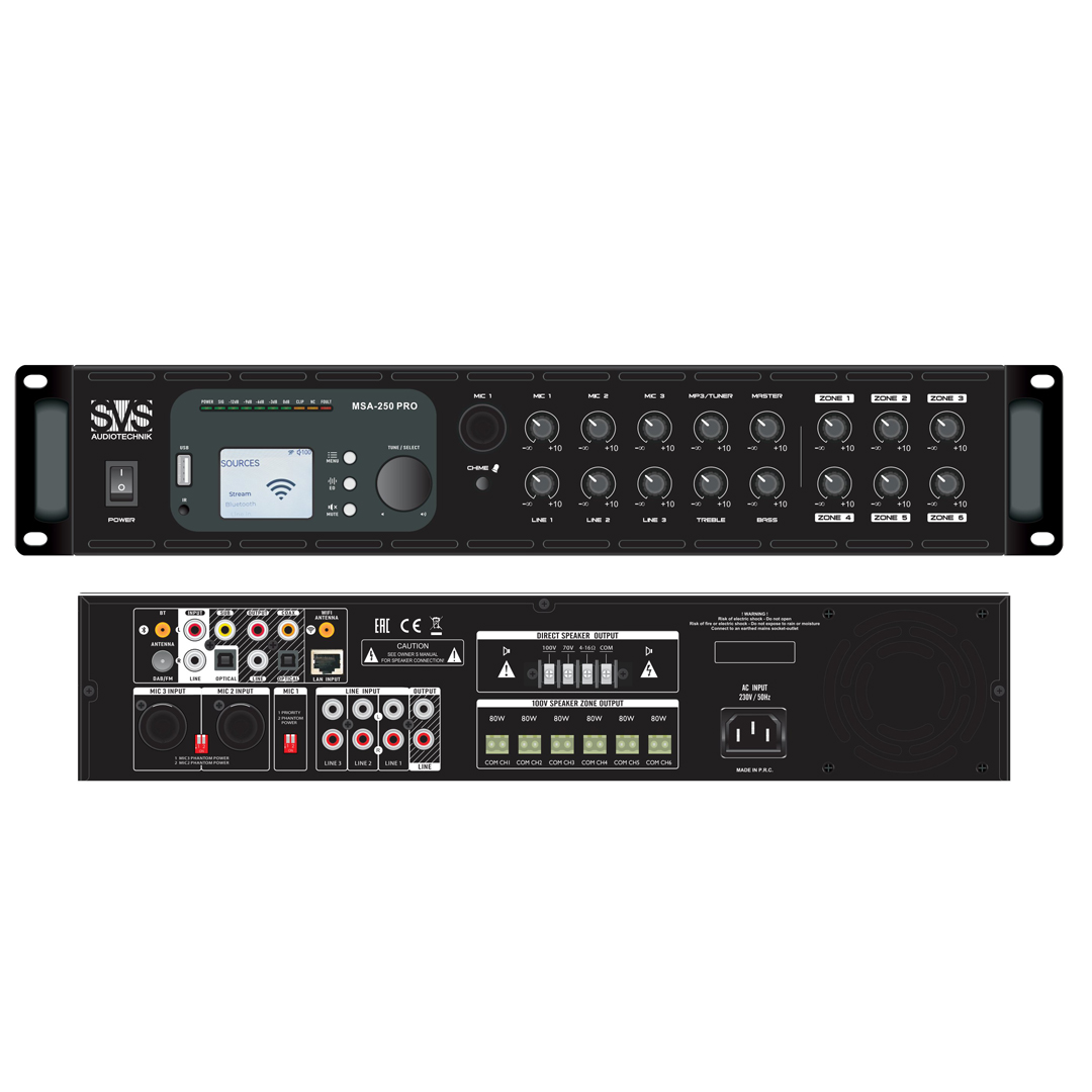 SVS Audiotechnik MSA-250 PRO Микшер-усилитель SVS Audiotechnik MSA-250 PRO Микшер-усилитель