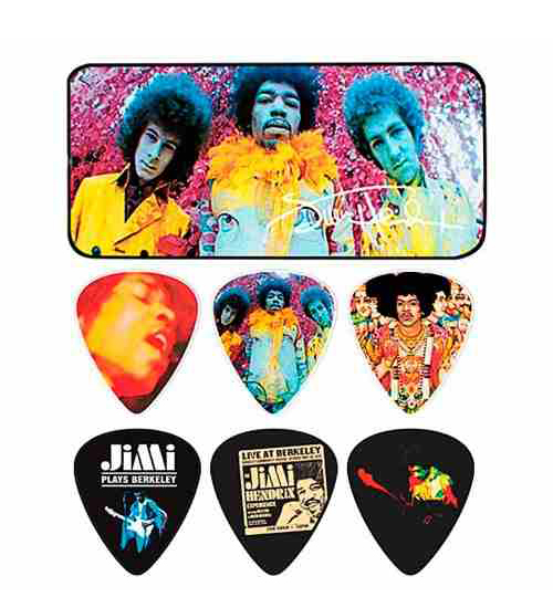 JHPT01M Jimi Hendrix Experienced Медиаторы 12шт, средние, в коробочке, Dunlop JHPT01M Jimi Hendrix Experienced Медиаторы 12шт, средние, в коробочке, Dunlop