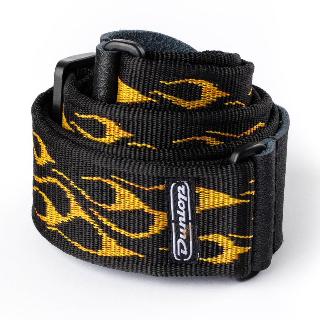 D38-11OY Ремень для гитары, желтое пламя, Dunlop