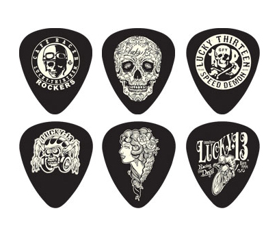 L13CP1.0 Lucky 13 C Медиаторы 6шт, толщина 1,0мм, Dunlop L13CP1.0 Lucky 13 C Медиаторы 6шт, толщина 1,0мм, Dunlop