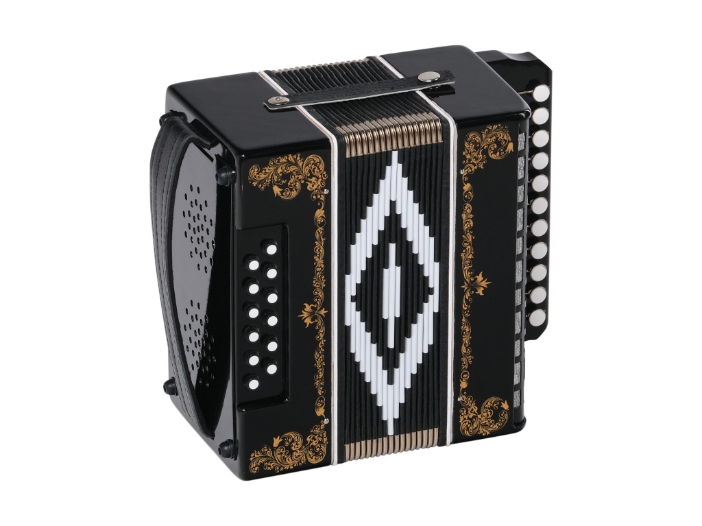 S48/1XL-A-BLACK Гармонь «Чайка» 21х12, чёрный, Шуйская гармонь