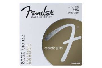 FENDER STRINGS NEW ACOUSTIC 70XL 80/20 BRONZE BALL END 10-48 FENDER STRINGS NEW ACOUSTIC 70XL 80/20 BRONZE BALL END 10-48