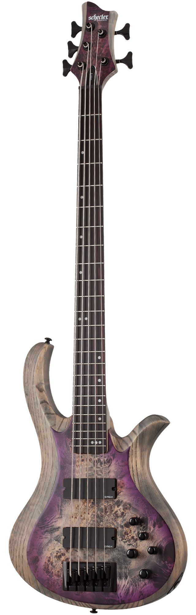 Бас-гитара SCHECTER [RIOT-5 ARB] бас-гитара 5-струнная, корпус: болотный ясень с топом из капа, гриф: клён/орех со вставками из углеволокна, накладка черное дерево, 24 лада, цвет: Aurora Burs