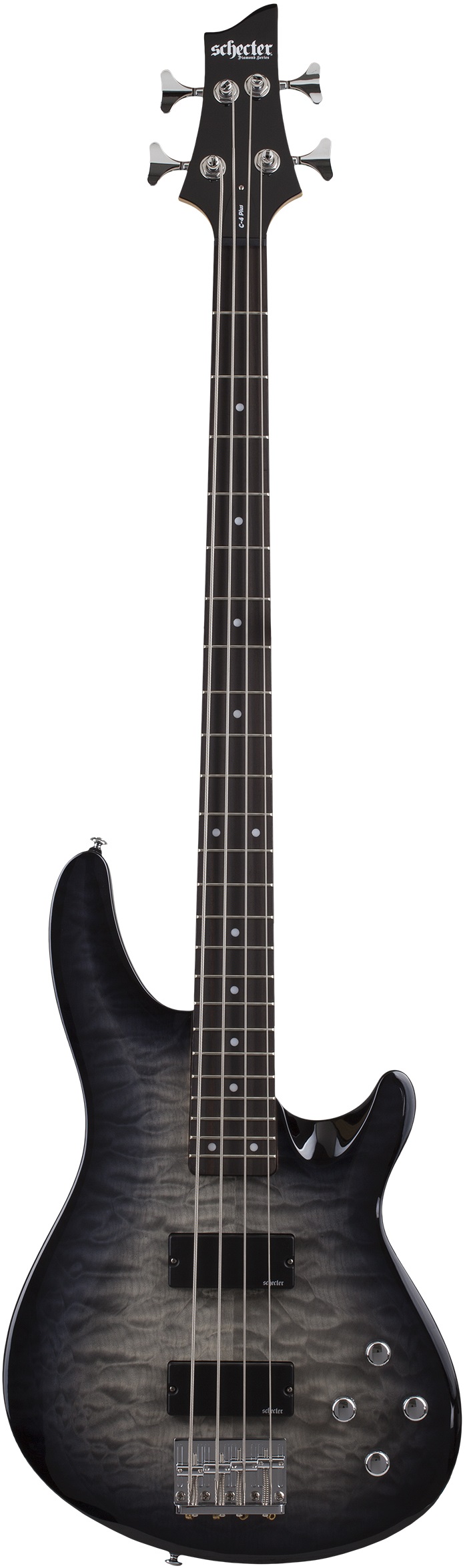 Бас-гитара SCHECTER [C-4 PLUS CB] Бас-гитара SCHECTER C-4 PLUS CB - бас-гитара 4-струнная, корпус: липа, топ: стеганый клен, гриф: клен, накладка: палисандр, 24 лада, цвет: Charcoal Burst (CB