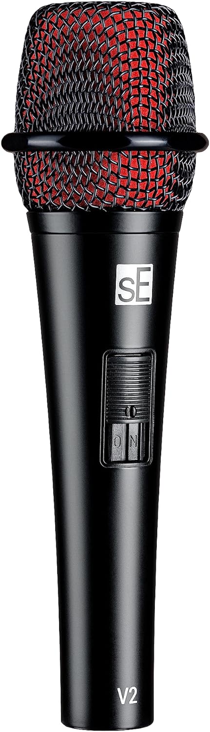 Микрофон динамический sE Electronics [V2 SWITCH] 50 Гц - 16 кГц, суперкардиоида, выключатель, в комплекте: зажим для микрофона, резьбовой адаптер, чехол на молнии