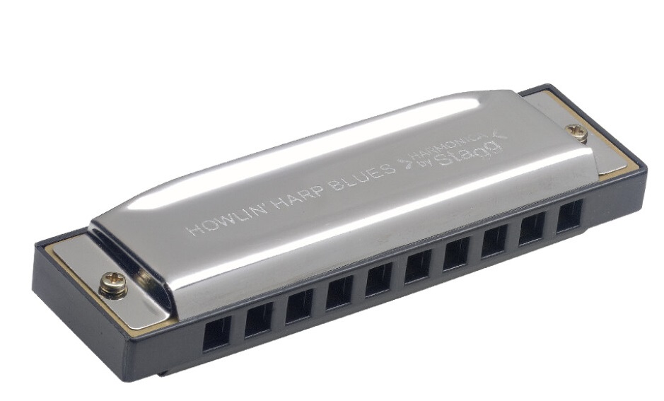 Губная гармоника STAGG [BJH-B20 BB] блюзовая, 10 диатонических отверстий, 20 тонов, медные пластины 0.9 мм, строй "си бемоль мажор"