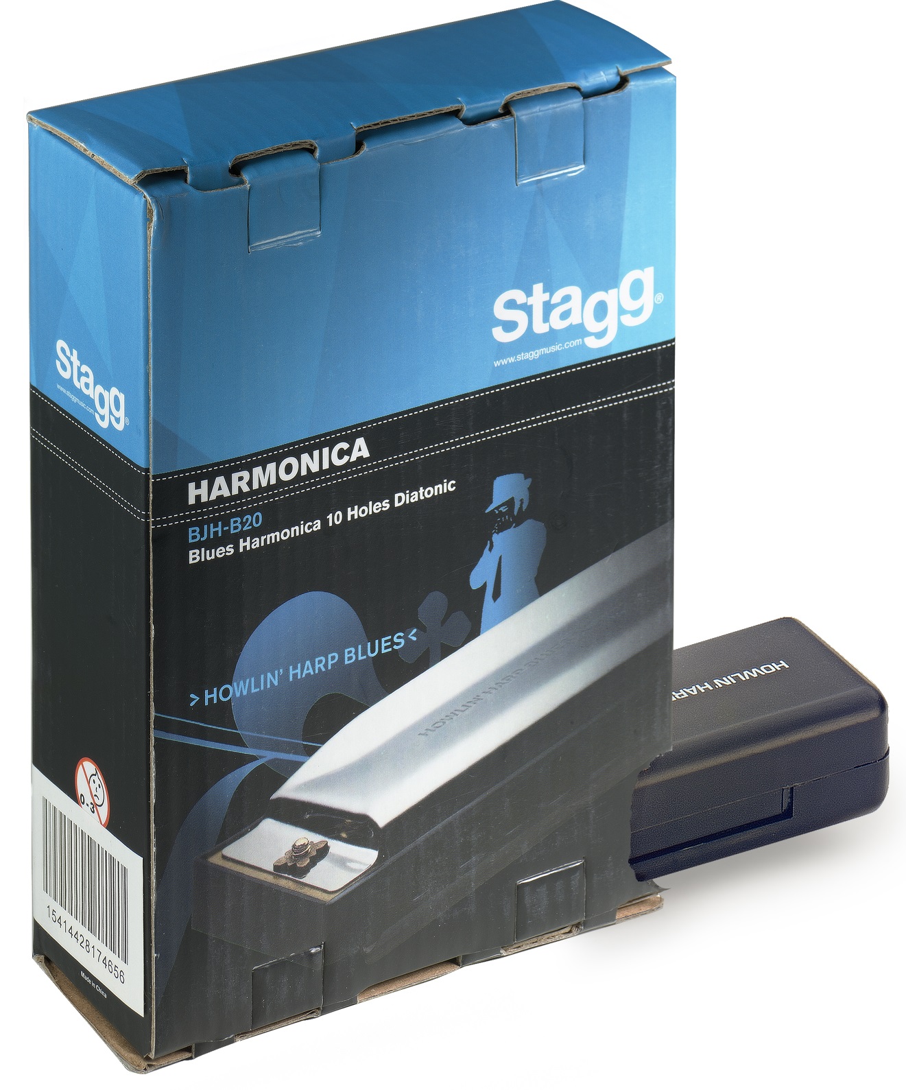 Губная гармоника STAGG [BJH-B20 F] блюзовая, 10 диатонических отверстий, 20 тонов, медные пластины 0.9 мм, строй "фа мажор"