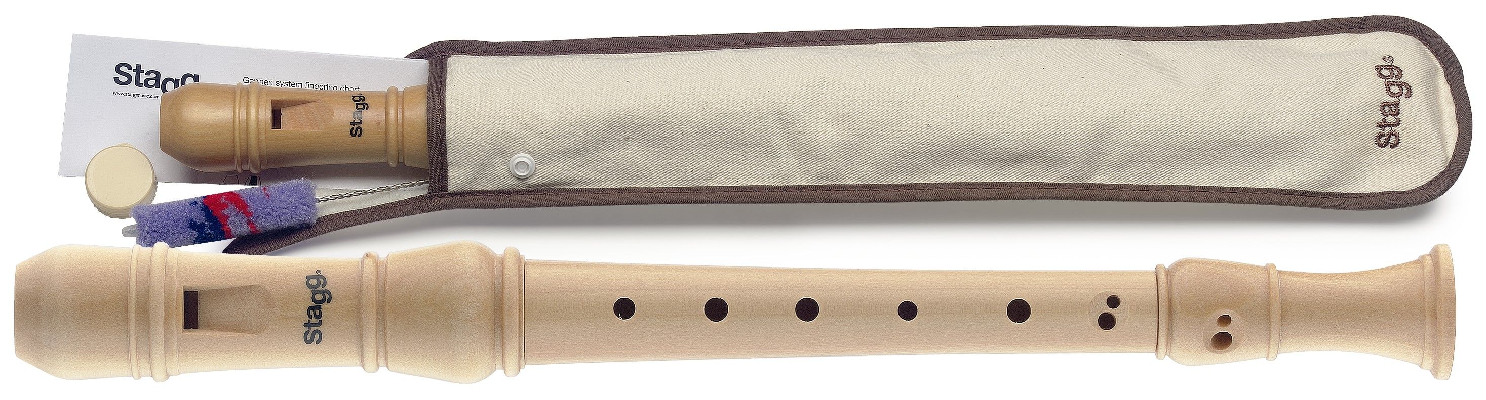Блокфлейта STAGG [REC3-BAR/WD] сопрано, барокко аппликатура, материал клен, цвет натуральный, в комплекте чехол, шомпол для чистки, аппликатура, размеры (в упаковке) 360х75х30 мм, вес (в упак