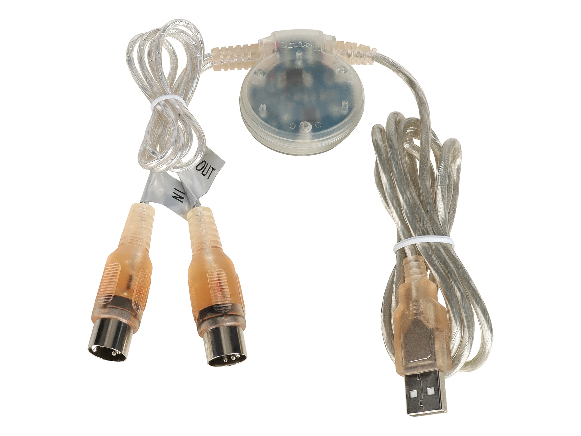 MIDI интерфейс [10105010001] Icon [MidiPort] 1х1 DIN5 male MIDI вход/выход, 16х16 MIDI каналов, Plug&Play для Mac/Windows, питание от шины USB, потребляемый ток 100 мА, разъем USB-A 2.0