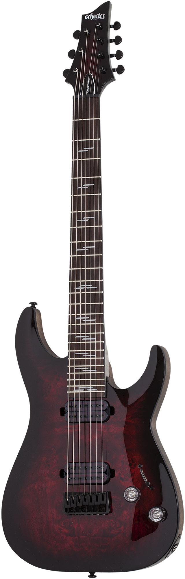 Электрогитара SCHECTER [OMEN ELITE-7 BCHB] электрогитара 7-струнная, корпус: красное дерево, топ: кап, гриф: клен, накладка: палисандр, 24 лада, цвет: Black Cherry Burst (BCHB)