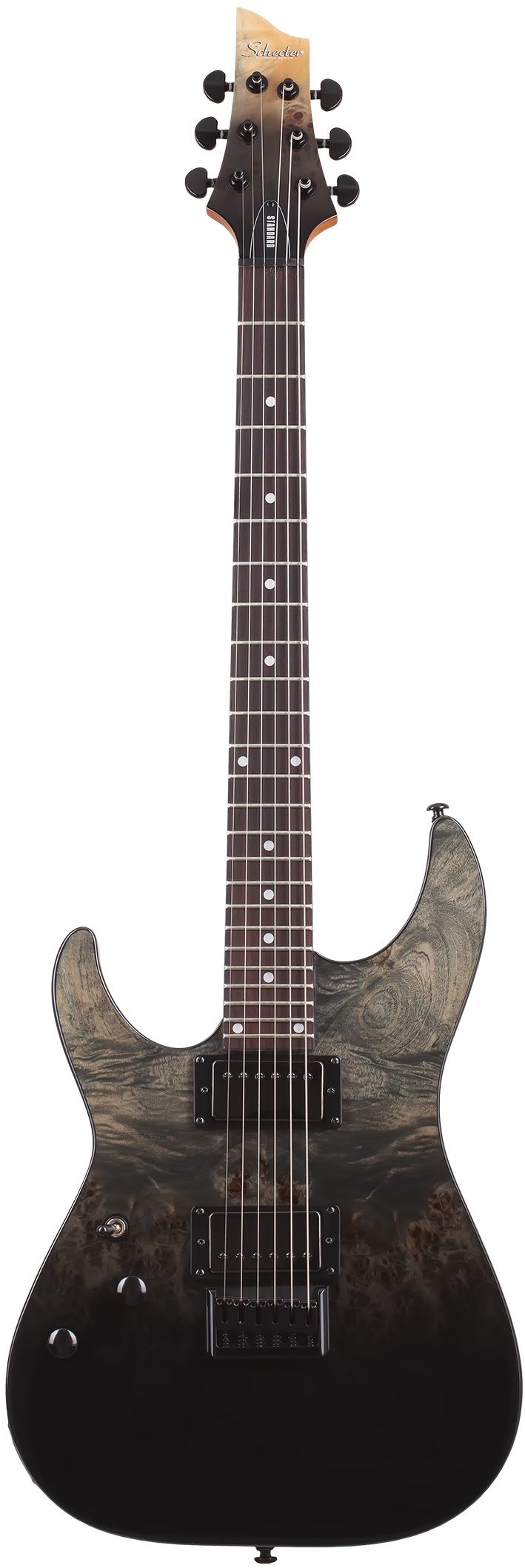 Электрогитара SCHECTER [C-1 STANDARD LH BLACK FADE BURST BURL BFBB] леворукая электрогитара 6-струнная, корпус: красное дерево, топ из капа, гриф: печеный клен, накладка: палисандр, 24 лада, 