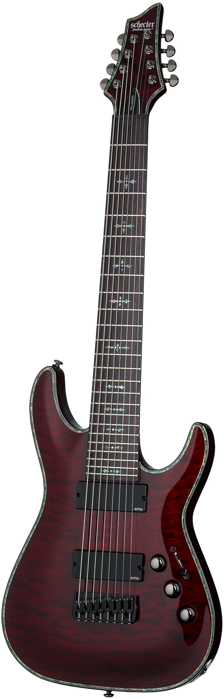 Электрогитара SCHECTER [HELLRAISER C-8 BCH] электрогитара 8-струнная, корпус: красное дерево, топ: волнистый клен, гриф: красное дерево, накладка: палиснадр, 24 лада, цвет: Black Cherry (BCH)