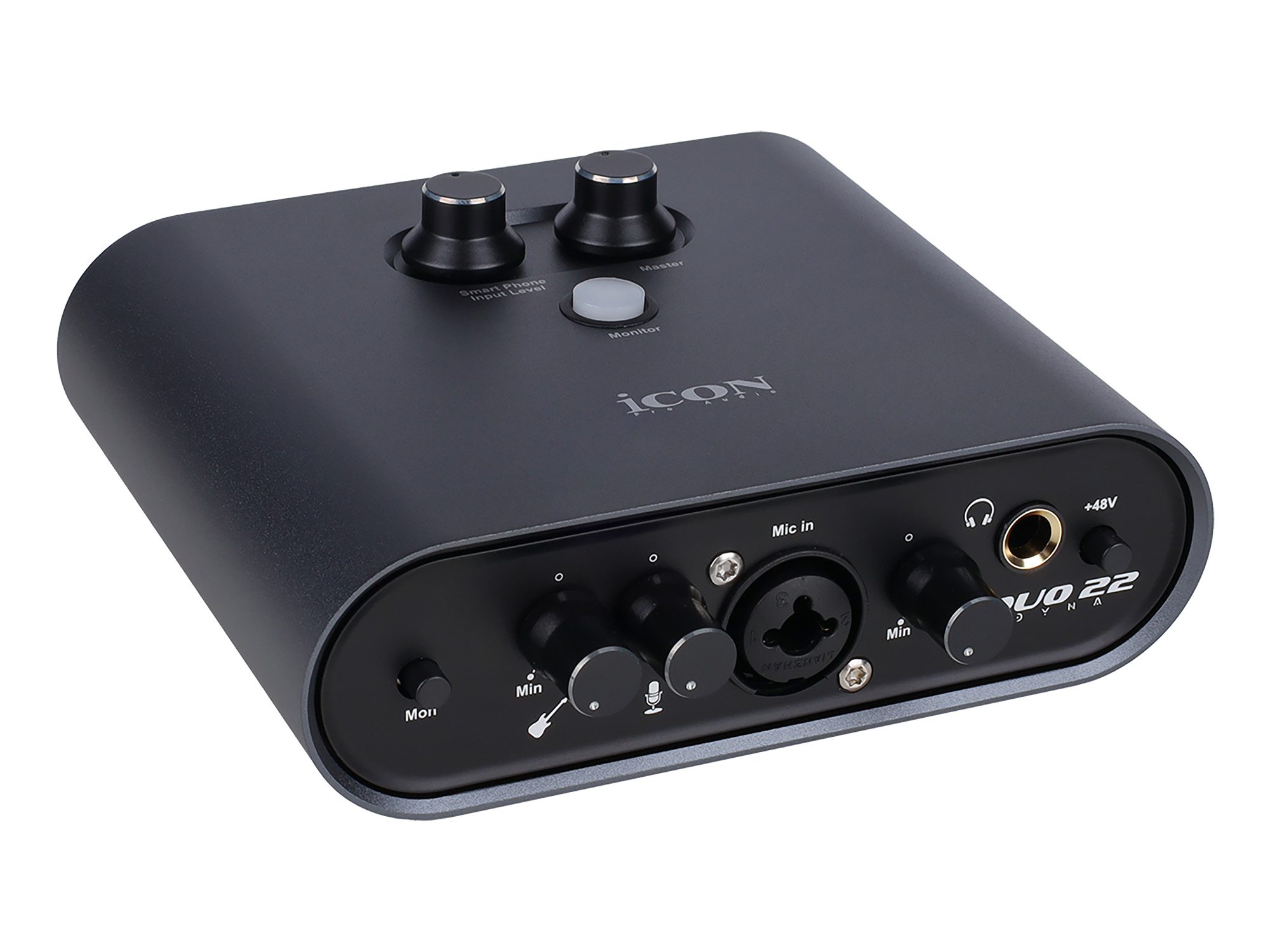 Аудиоинтерфейс USB [110313A2003] Icon [Duo22 Dyna B] АЦП/ЦАП: 24 бит/192 кГц, 127 дБ, входы/выходы: Combo XLR/TRS, 1/4" TS/ 2х1/4" TRS, 1/8" mini Jack стерео, 1/4" TRS стерео выход на наушник